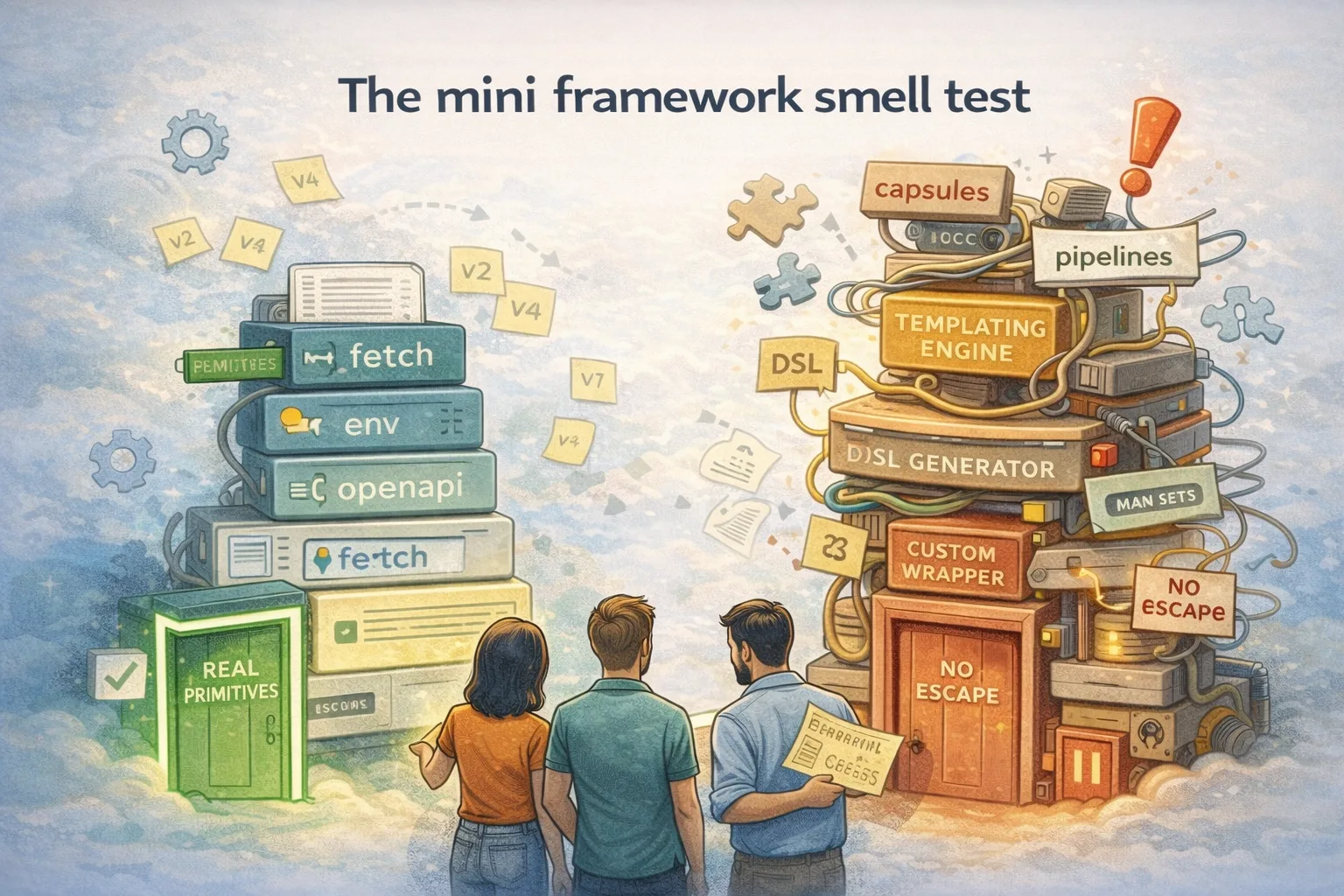 A calm task board with three lanes and a slot machine lever icon
